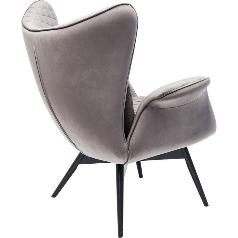 Armchair Tudor Velvet Silvergrey